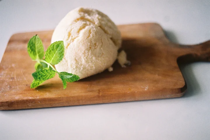 Vanilla bean ice cream with visible seeds
